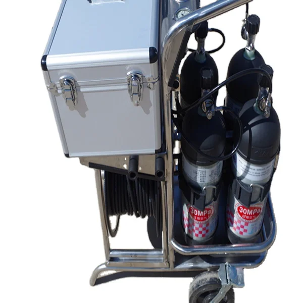 4 Cylinders Emergency Trolley Long Tube Scba