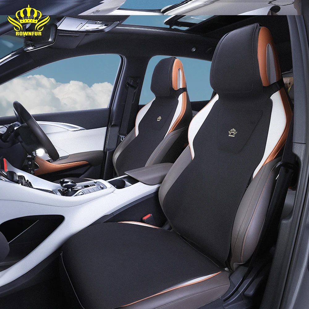 9D Luxury Car Seat Cover Pu Leather Auto Sitzbezug with Airbag Compatible for Volvo Mercedes Toyota