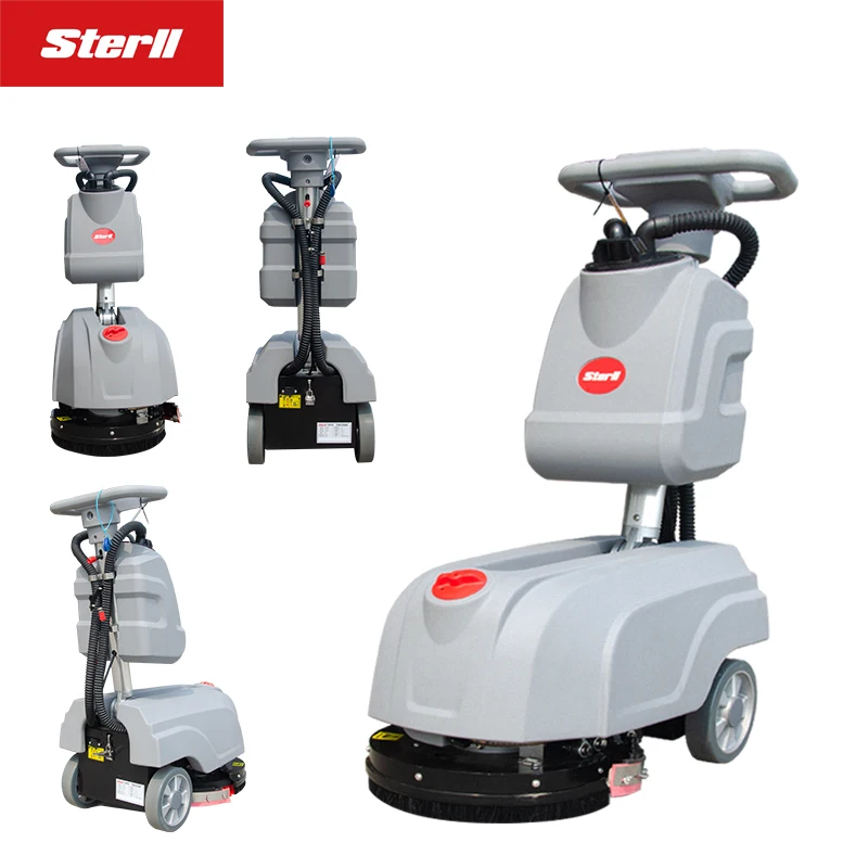 Sterll Mini Hand Push Lithium Battery Brush Compact Automatic House Keeping Floor Scrubber Machine