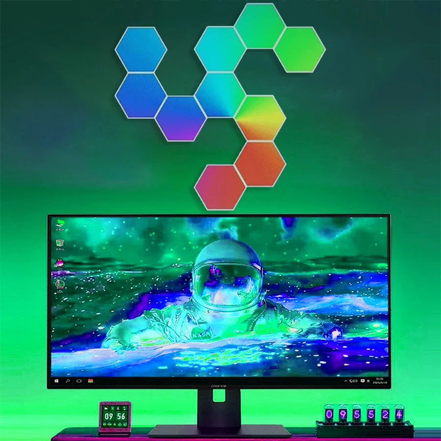 Smart LED Panel Wall Lamp Indoor Hexagonal LED Panel Light with DIY Touch Sensor for Living Room & Gaming Room