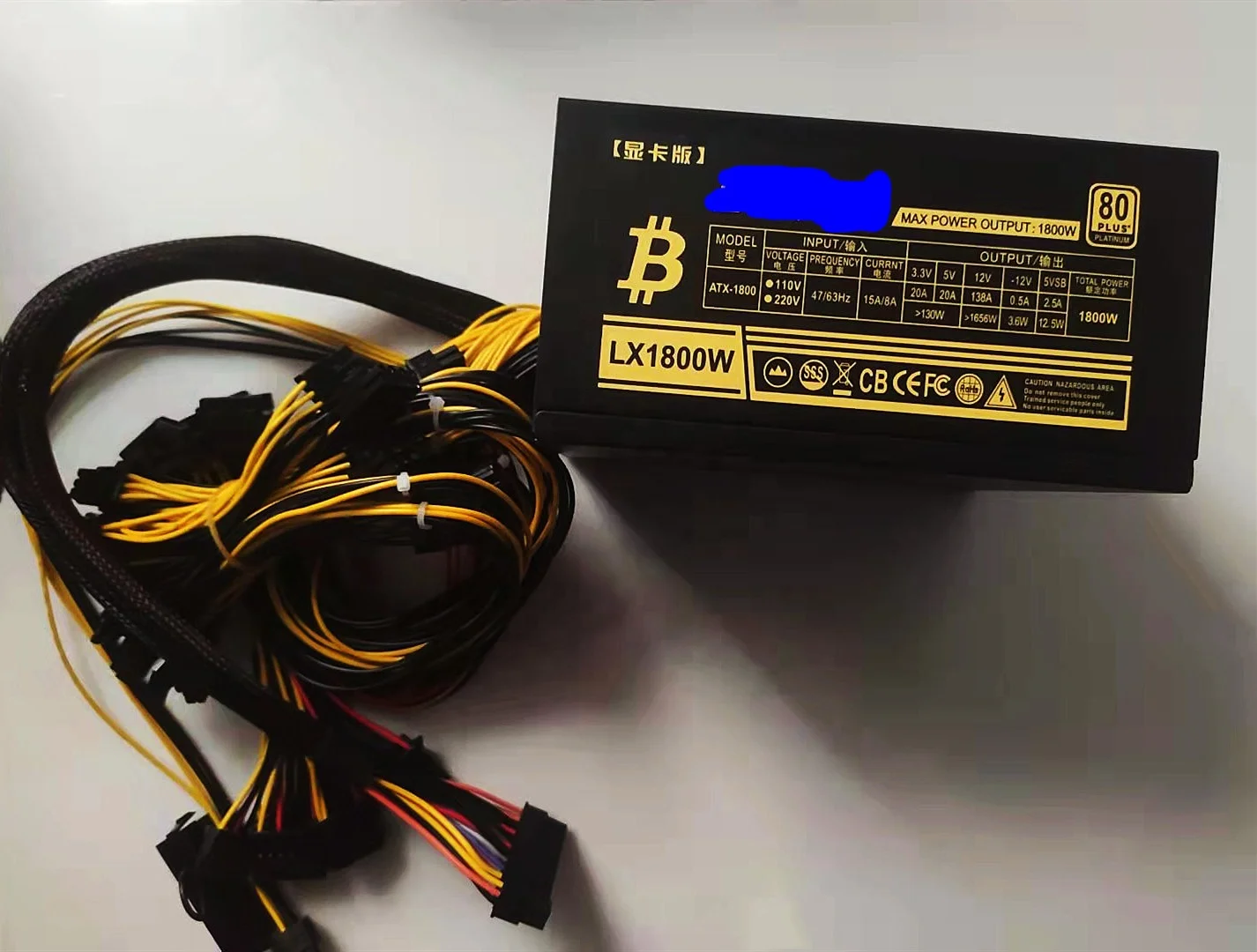 Блок питания 1800 Вт 110 В/220 В для 6 8GPU блок майнинга ATX GPU ETH в