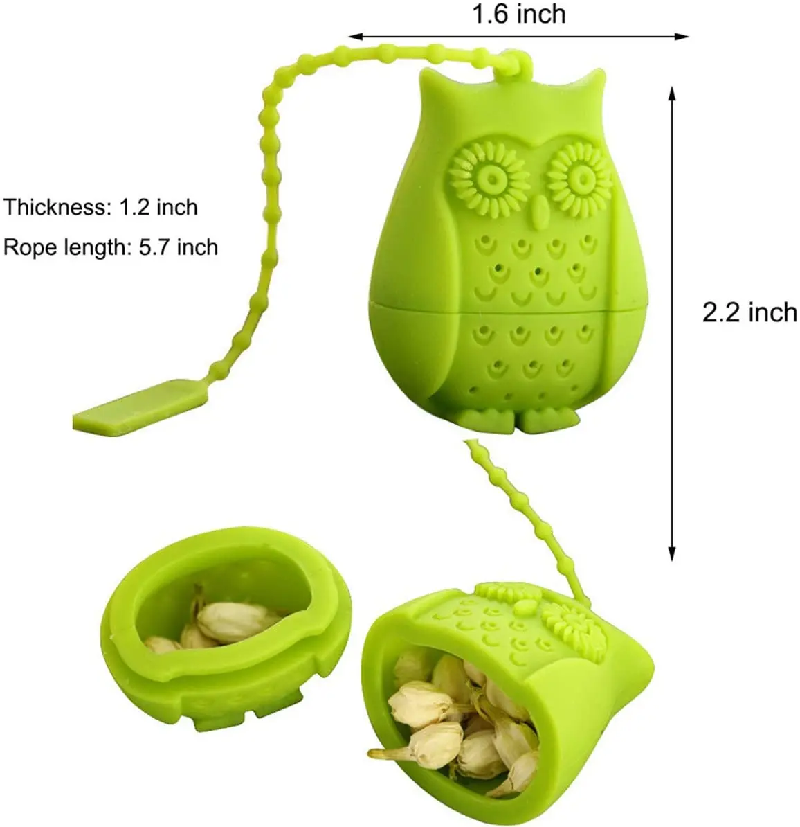 6 Creative Animal Tea Strainer Cute Tea Filter Includes Unicorn Owl Elephant Shark Squirrel Lemon Silicone Tea Infuser Set