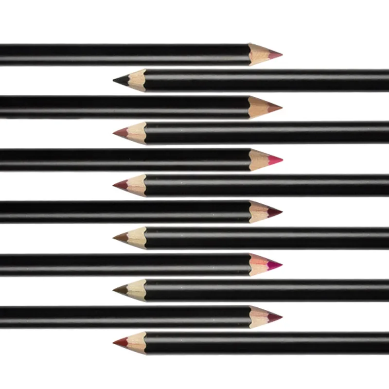 
Wholesale Wood Lipliner Waterproof Cosmetics Private Label 12 colors Lip Liner Pencil Long Lasting 