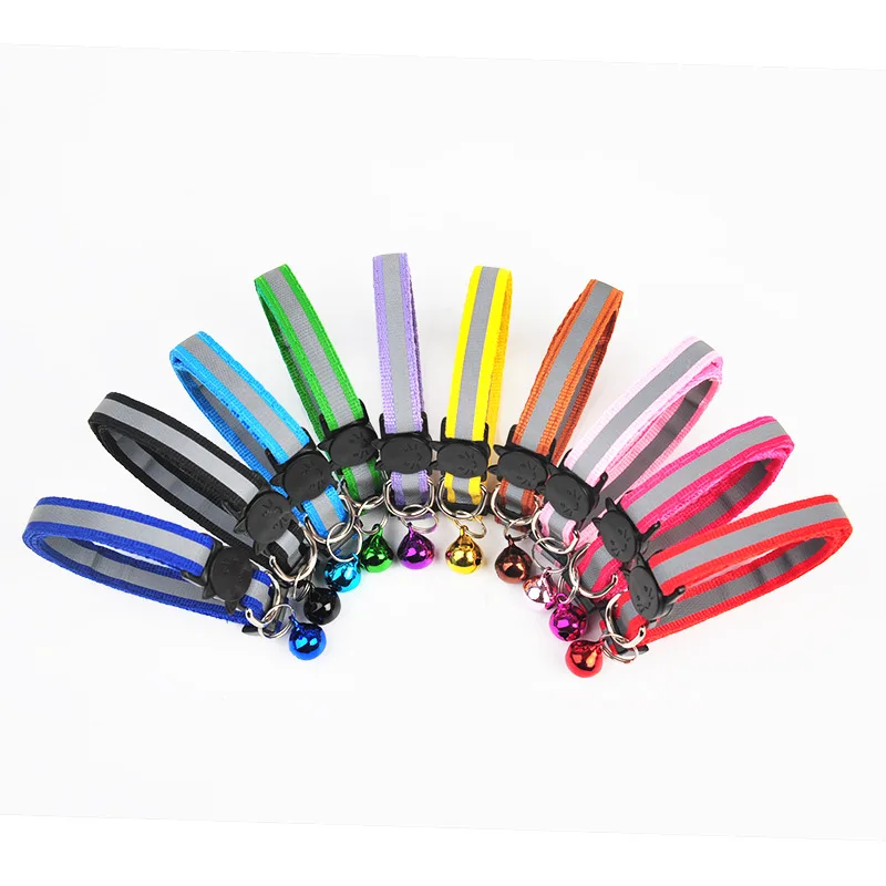 Pet Products Cat Collar Cartoon Cat Head Colored Bells Pet Accessories Reflective Dog Collar