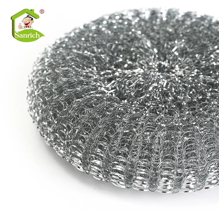 Galvanised metal mesh scourer for Kitchen and pot cleaning