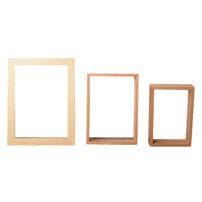 Custom Sizes wooden decorative photo frame white square picture frames with Glass or Metal