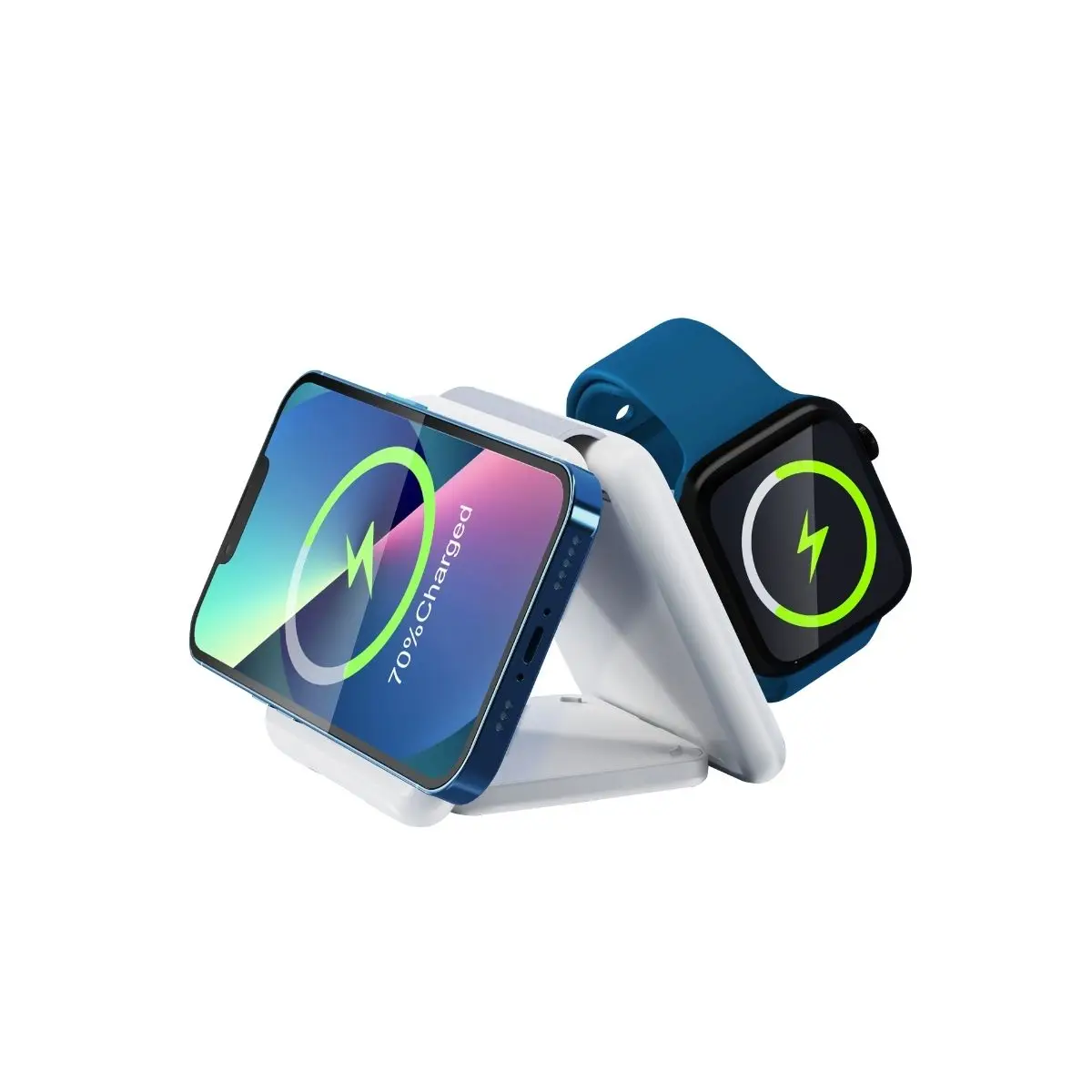 Hot Selling Magnetic 3 In 1 Foldable Wireless Charger,15w Fast Wireless Charging Stand Station Qi Portable Wireless Charger