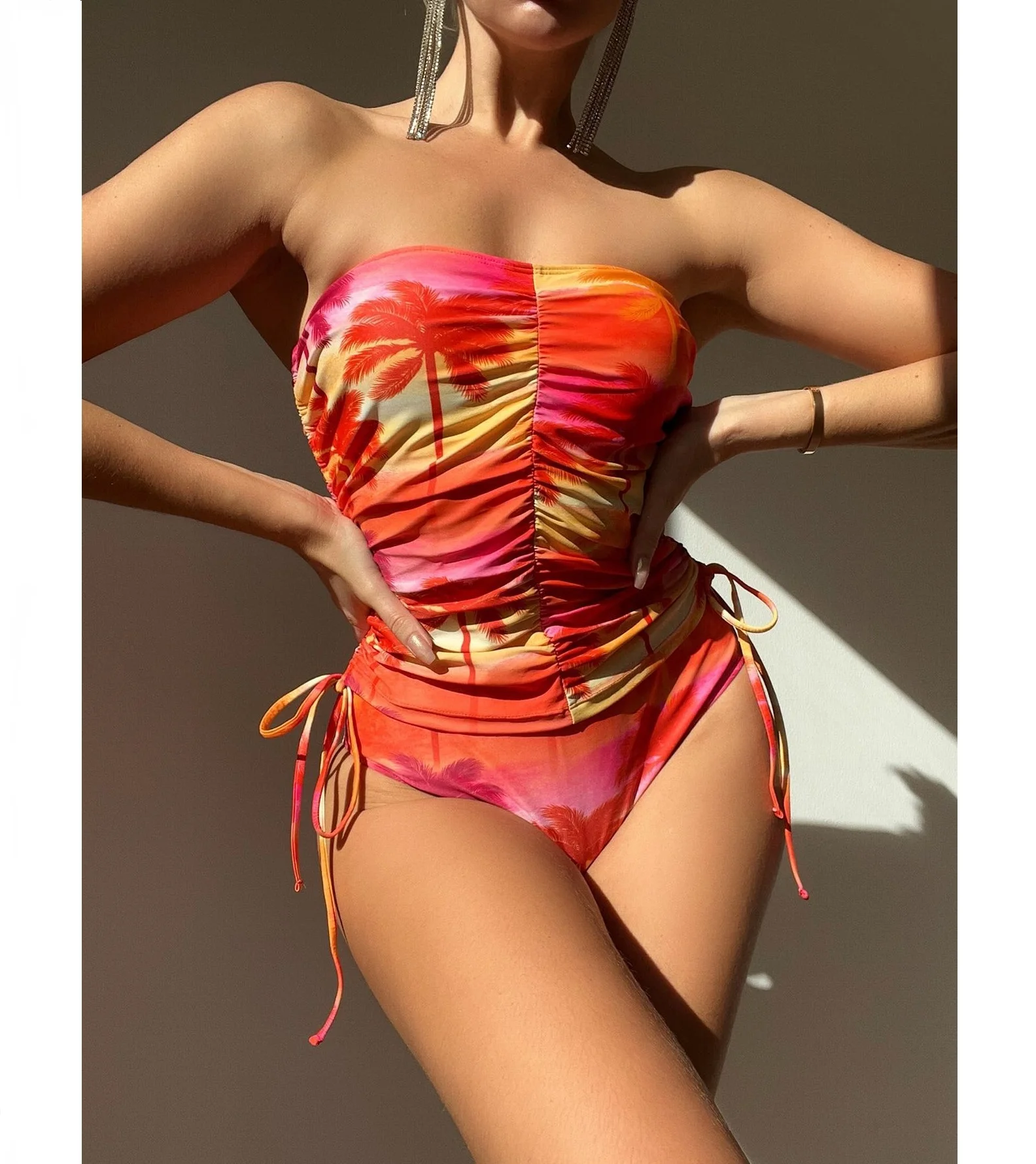 2023 Hawaii Style Two Piece Tankini Custom Logo Women Swimsuits Swimwear Sexy Bikinis & Beachwear