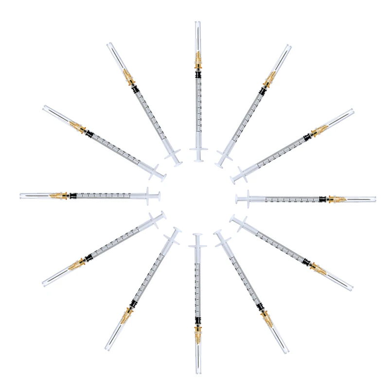 1 ml Luer Slip Lock  Vaccine Injection Syringe Ce Iso Approved Disposable Medical Syringe with 23G/25G Needle