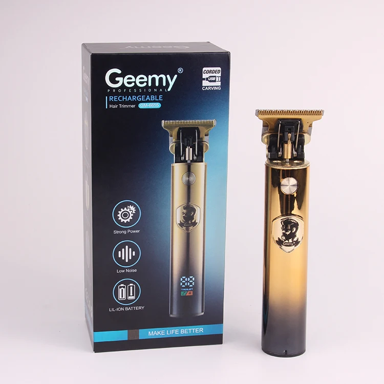 GEEMY GM6655  Wholesale Low Noise Hair Clipper Rechargeable Professional Cordless Electric Hair Trimmer for Men