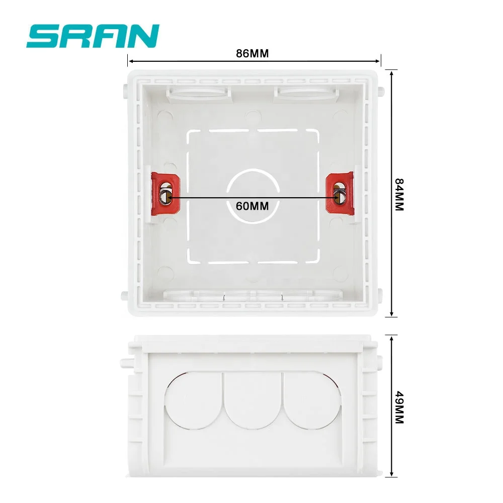 Прямая поставка с фабрики, высокое качество, 86*86, внутренняя кассета, регулируемая настенная электрическая Монтажная коробка для 1 Gang 86 Тип переключателя и розетки