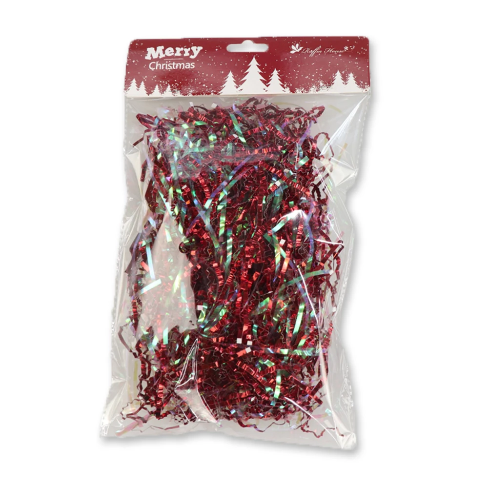 Elsas Christmas metallic Crinkle Shredded Paper mix Iridescent shiny Paper for filler decoration packing gift