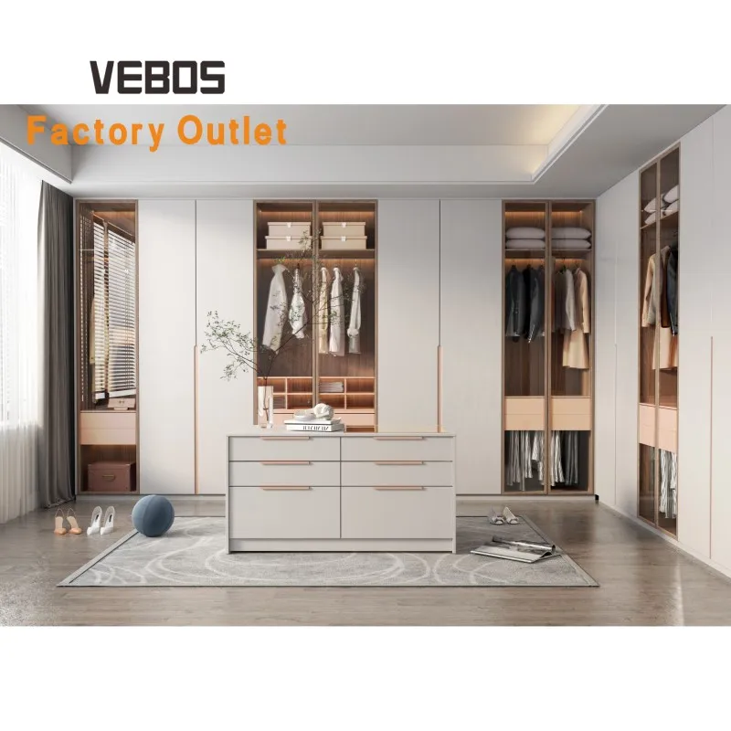 Современная роскошная стеклянная дверь, шкаф, спальня, ходунок, кладовая и модульный шкаф, полные комплекты для спальни