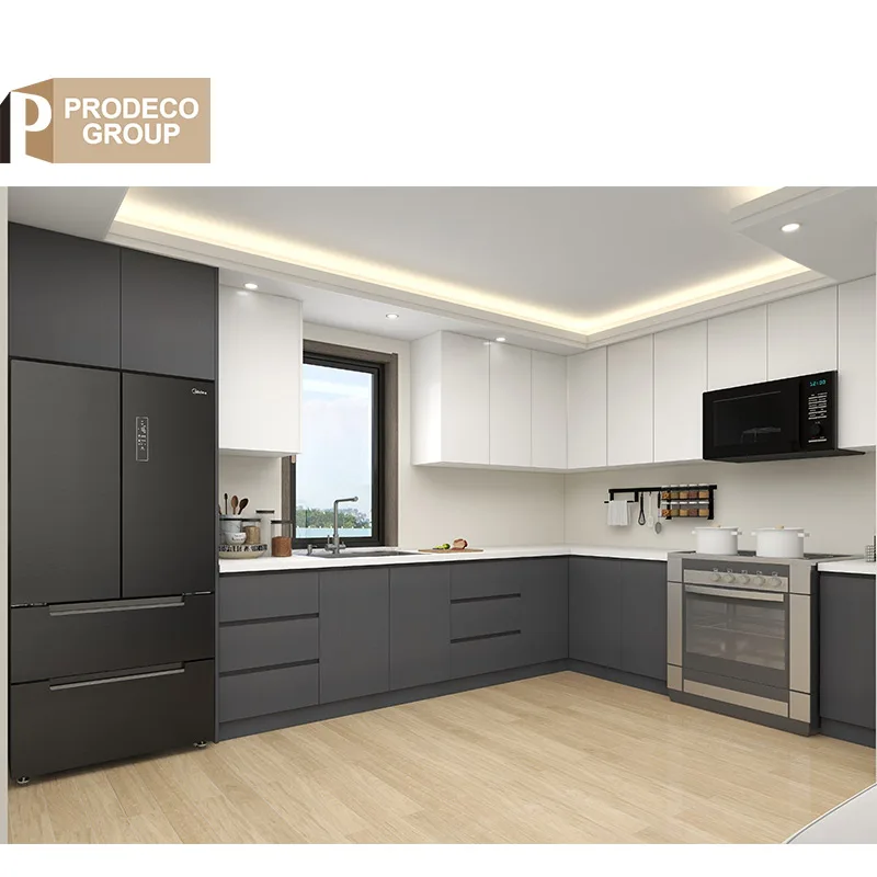 Prodeco Customised Mini G Profile Handle Hydraulic Sink Kitchen Bar Table with Cabinet Set Small for Apartment