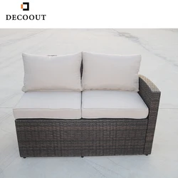 7-Piece Wicker Outdoor Sectional Sofa Set L Shaped Garden Sofa Wicker Outdoor Rattan Sofa Set Furniture With Beige Cushions