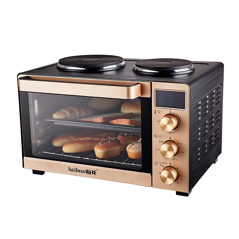 Custom Logo 45L 1700W LED Digital Display Hot Air Oven Bread Toaster Electric Smart Air Fryer Ovens with Visible Window