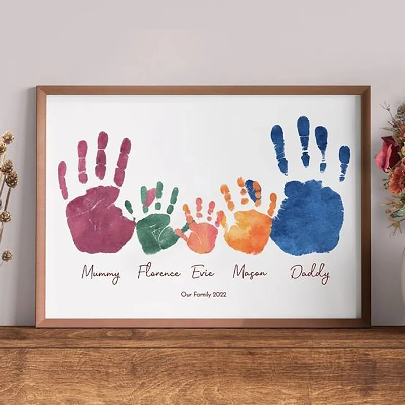 Wholesale Picture Frame Family Handprint & Footprint DIY Art Wood Photo Frame for Personalized Gifts