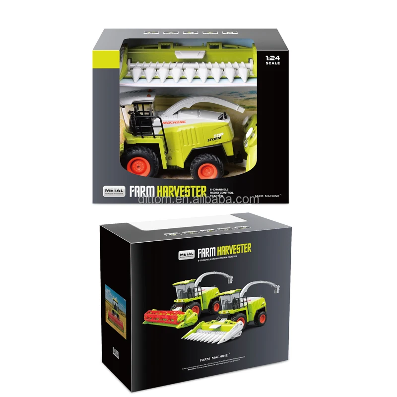 1/24 6CH RC Corn Harvester 2.4G Farm Construction Tractor Harvesting Implements Machine Truck Toys