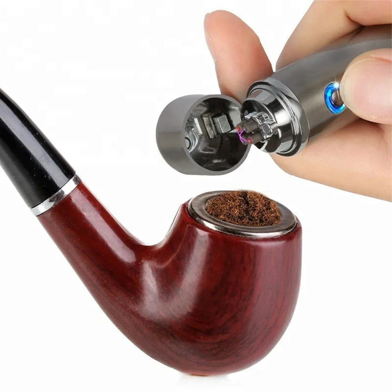 Wholesale flameless round custom electronic metal windproof lighter rechargeable usb cigarette dual arc lighter