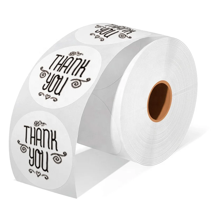 Professional custom printed color thermal stickers 2 * 2 inches 750PCS/roll circular label stickers