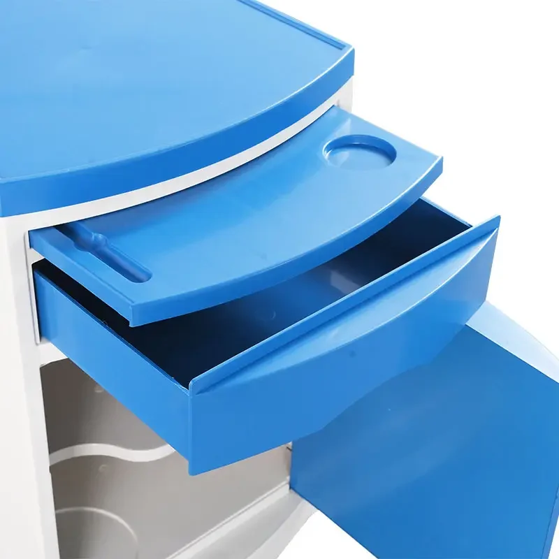 ABS Bedside Cabinet Economic Stainless Steel Movable Hospital Medical Bed Storage