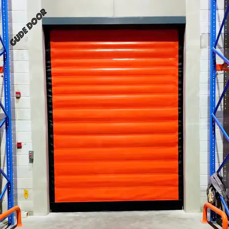 Modern Designed Double Axle PVC Quick Door for Exterior Industrial Thermal Insulated Door for Mall Cold Storage Finished Surface
