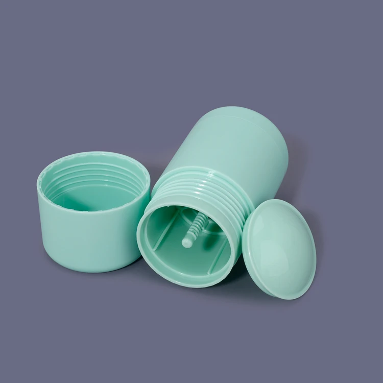Empty round shape white pink green 30g 50g cosmetic packaging deodorant stick plastic deodorant container with twist up cover