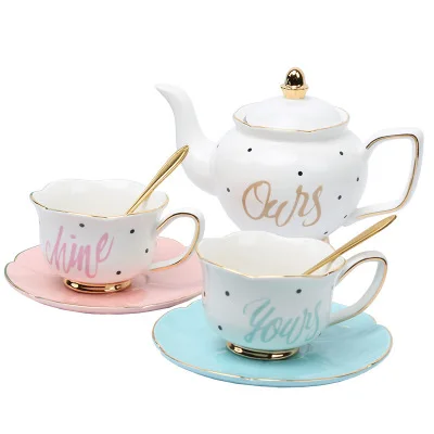 Европейская роскошная кофейная керамическая кружка креативная волнистая чайная чашка и набор блюдец