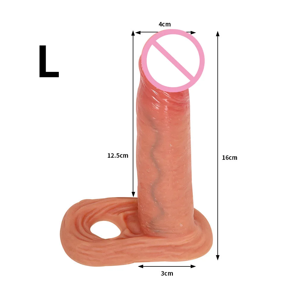 Realistic Big Thick Size Artificial Penis Reusable Silicone Penis Sleeve