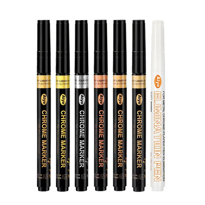Somagi Golden Silver Art Liquid Mirror Chrome Gloss Oil-based Paint Marker Pen Liquid Chrome Marker