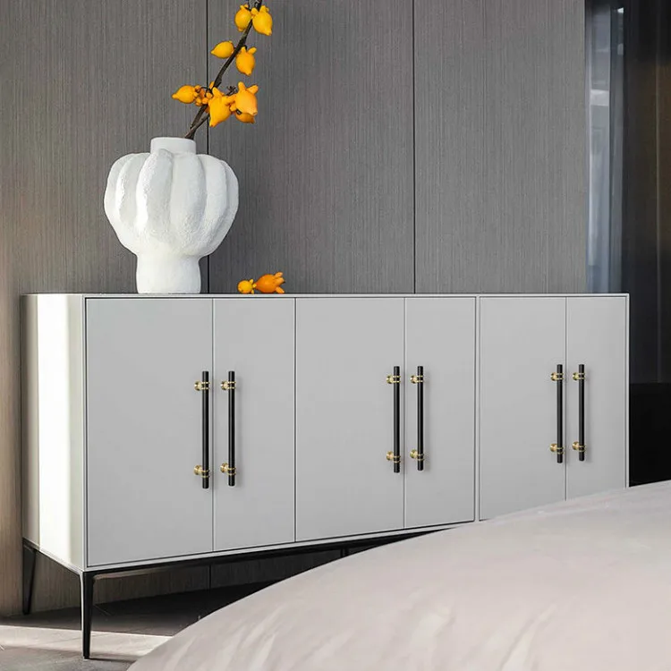 Modern Aluminium Black Gold Door Handles Kitchen Cabinet Handles Solid Drawer Knobs Fashion Furniture Handle Hardware