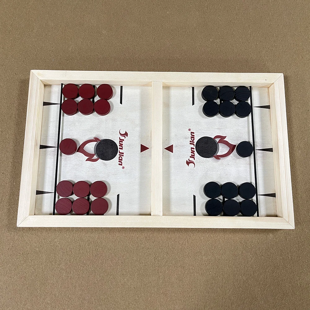 Large Sling Puck Game, Foosball Winner Board Game, Wooden Hockey Table Game, Fast Paced Slingshot Game Board, Rapid Sling Table