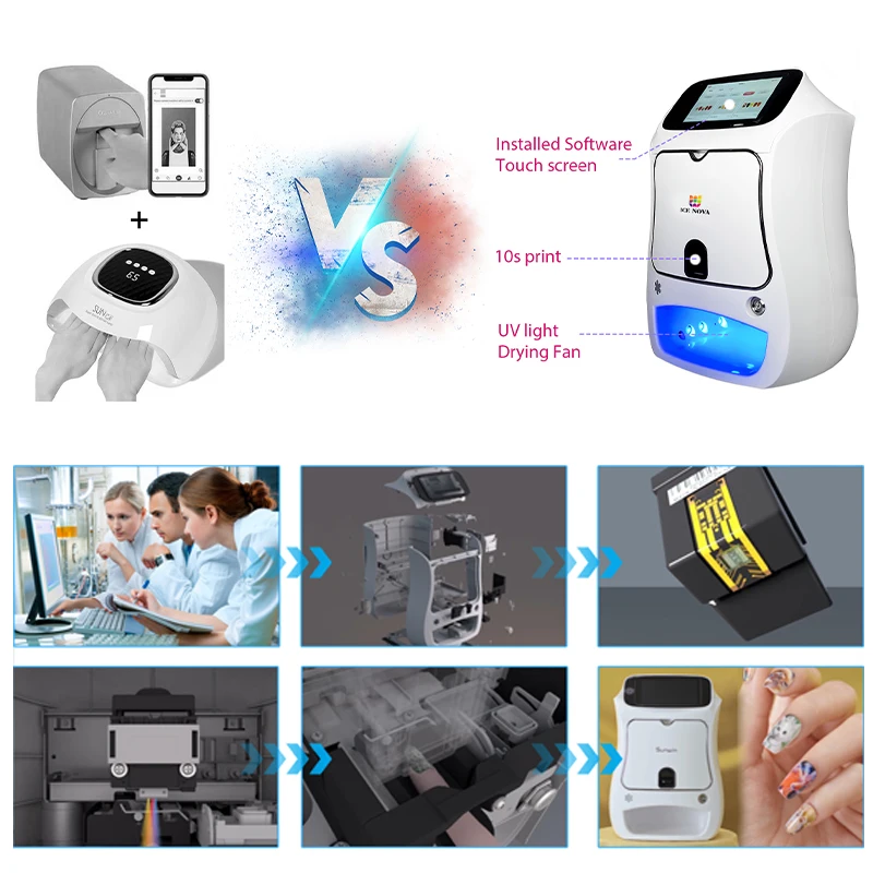 ICE NOVA Manicure Print Nail Art Printing Machine Nail Art Portable Smart Gel Nail Polish 3D Painting Machine
