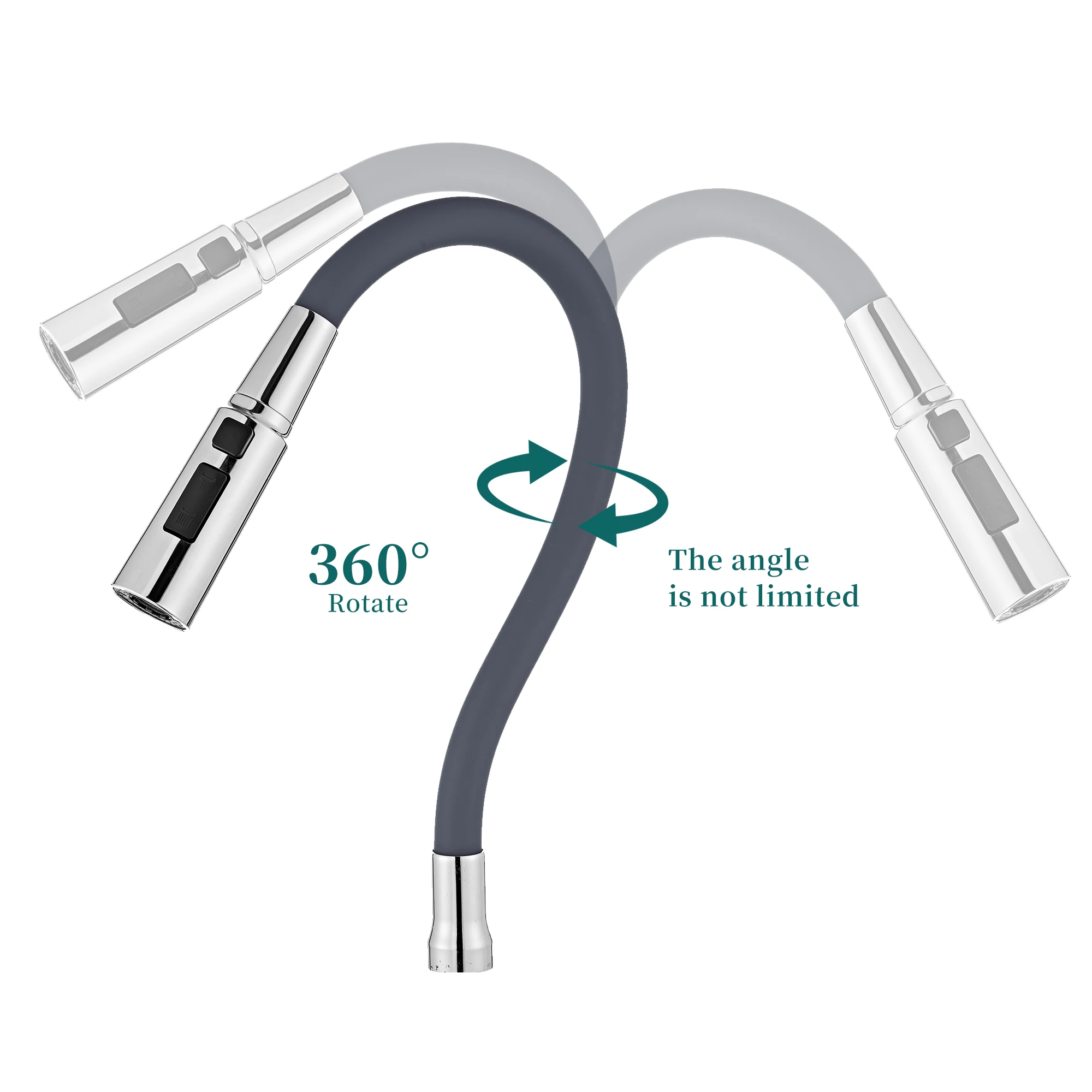 Factory Price custom color Flexible Rubber Silicon Hose Household Automatic sensor spout 360 Degree Rotation Kitchen Faucet