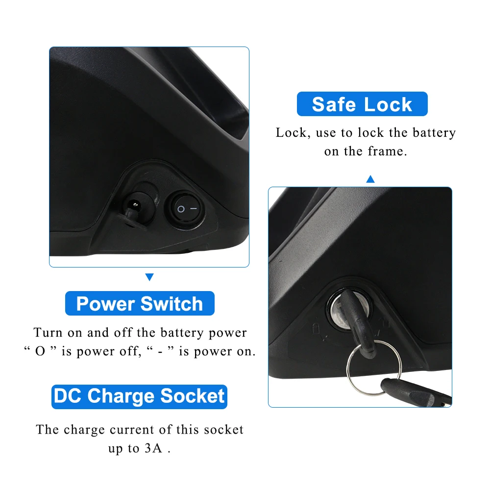 48v 15ah 52v 15Ah Electric Bicycle E-bike Li-Ion Ebike Battery Pack Lithium Ion Batteries for Ebike Conversion Kit