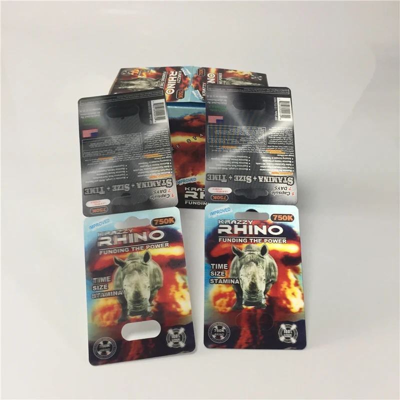 3D Krazzy Rhino blue 750k (с одним отверстием) карты для упаковки