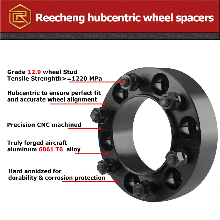  Reecheng 1 5 дюймов 6x5.5-6x5.5 черный CB 106 мм M12x1.5 6x139 7 Hubcentric прокладки