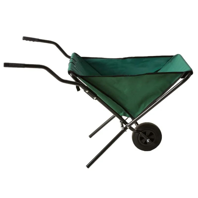 Foldable and light weight canvas wheelbarrow for garden leaves clean