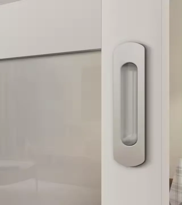 LKM-PVC01 6-Lite Plastic Sliding Barn Door with Handle and Hardware Kit