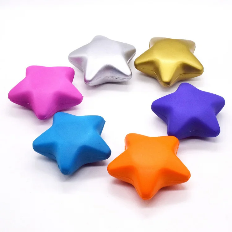 Promotional Antistress Squeeze Toys Pu Foam Star Shape Stress Ball Manufacturers For Gifts