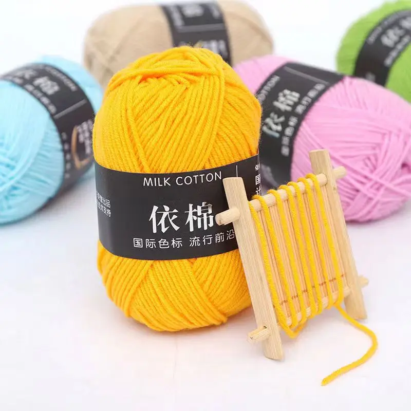 Acrylic Wool millk 100 Grams rug 5Ply 50g amigurumi tufting hand knitting 3 ply fine organic Milk cotton Crochet Yarn for baby