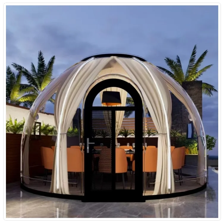 Outdoor hotel insulated dome house aluminium computer dome bubble house is stylish and durable for year-round comfort