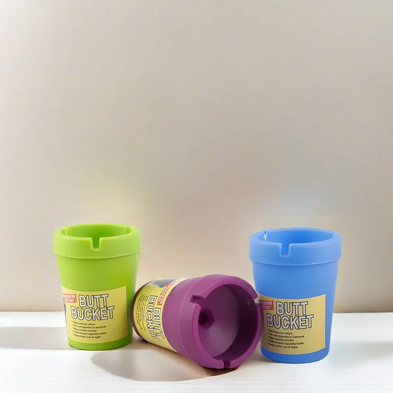 Wholesale Portable Detachable and Washable Funnel Design Luminous Car Plastic Butt Bucket Ashtray