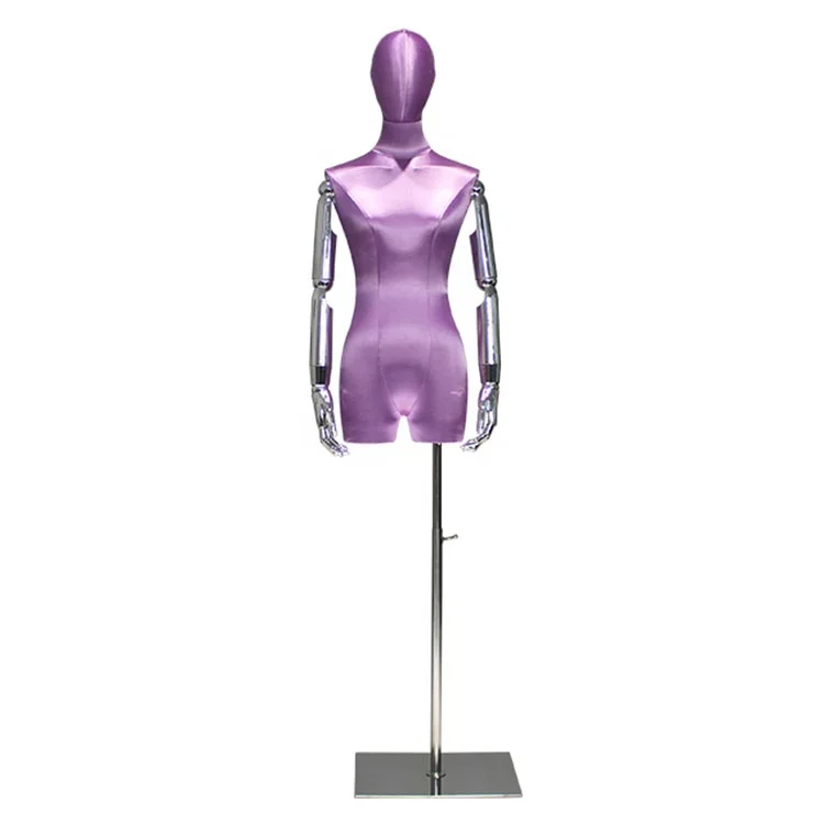 Fashion Woman Display Mannequins Female Fabric Mannequin Torso Adjustable Dress Form Dummy Half Body Mannequis With Base