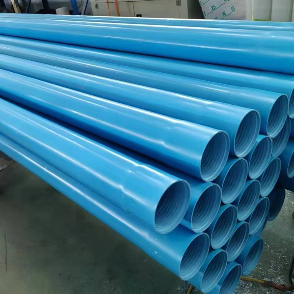 ASTM OEM PVC Slots Pipe Borehole UPVC Water Well Pipe with Socket Thread End Plastic Casing and Screen Tube