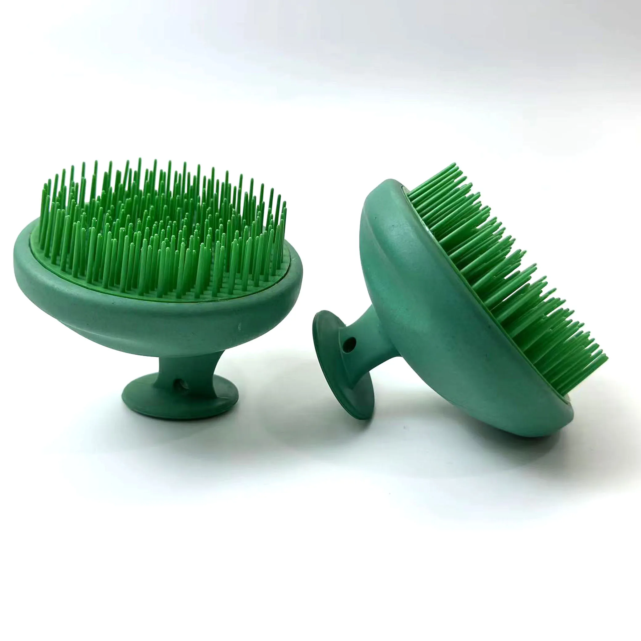 Popular Custom Logo  Biodegradable Wheat Straw Soft Silicone Teeth Head Massage Shampoo Brush