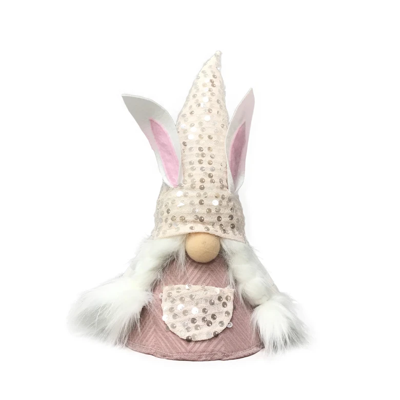 Высшее качество, Рождественское украшение, скандинавские пасхальные плюшевые украшения, розовый женский Гном с кроличьими ушками