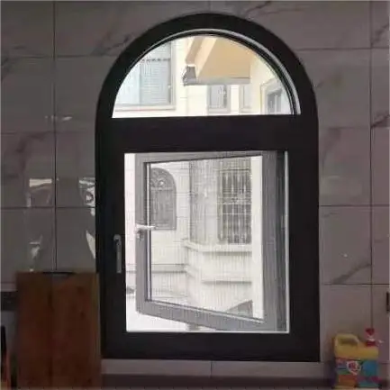 Verified Pro Customized Specialty Shape Window Design Aluminum Tempered Glass Arch Shaped Smart Fixed Windows