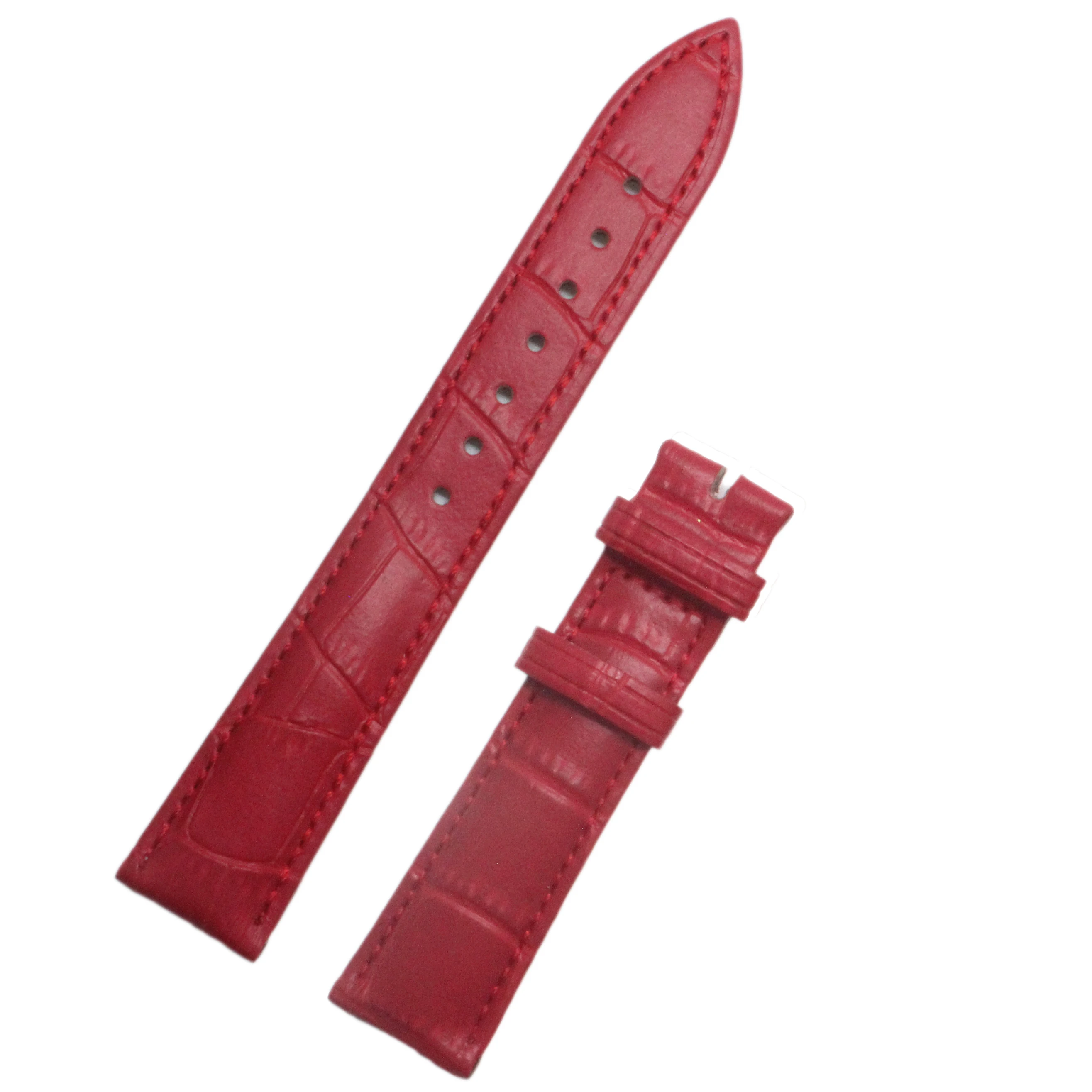 Factory directly  bamboo Crocodile grain Cowhide genuine leather high quality watch straps band