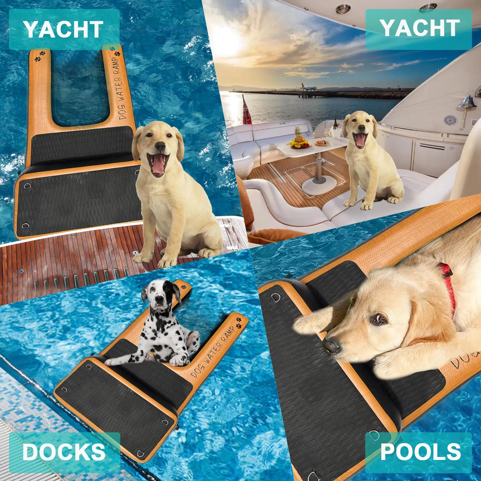 Swimming Pool Accessories Custom Size Portable Water Ramp Inflatable Floating Platform for Aluminum Dog Ramp